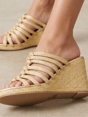 NWOB Beach by Matisse Laney Braided Espadrille Wedge Slide - Tan size 8